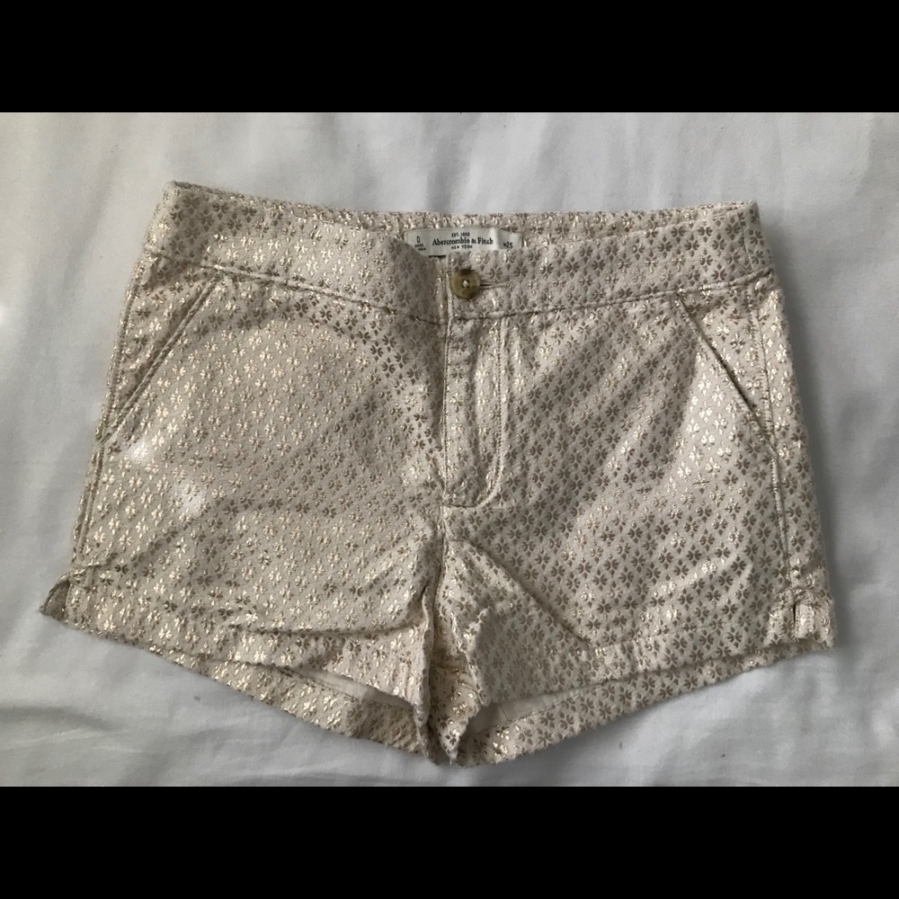 High rise metallic gold shorts